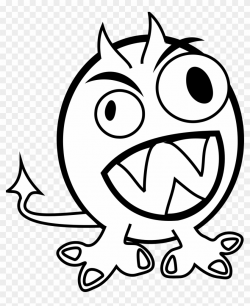 Scary Monster Clipart Black And White Halloween Monster ...