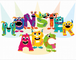 Clip art fun monster abc alphabet clipart myclipartstore ...