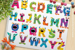 Monster Alphabet Clipart, ABC Letters - Vector Clipart ...