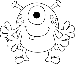 Black and White Black and White Four Arm Monster | Monster ...