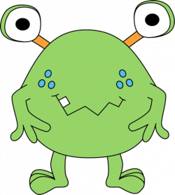 free cute monster clip art | Two-Eyed Green Monster Clip Art ...