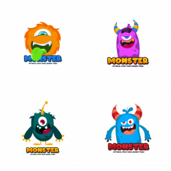 Cute monster logo. monster logo character template vector ...