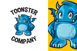Cartoon Cute Blue Monster Mascot Logo by Suhandi on Envato ...
