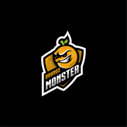Orange monster logo design Vector | Premium Download