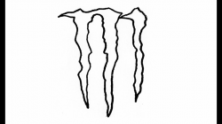 How to Draw the Monster Energy Logo (symbol)
