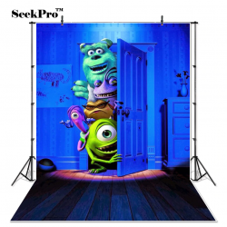 US $7.25 34% OFF|Thin Vinyl Monsters Inc Boo Sulley Mike bedroom door magic  photography studio Backdrops camera Photo studio Photo Backgrounds-in ...