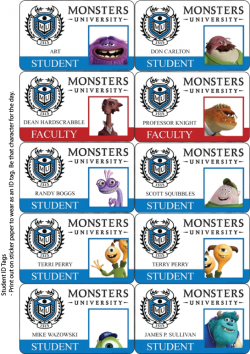 Monster Tag Stickers, Monsters Inc, Stickers - Free ...