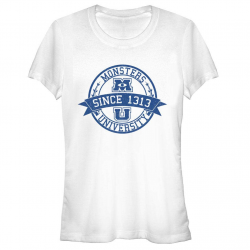 Disney Pixar Monsters Inc University MU Vintage Logo White T ...