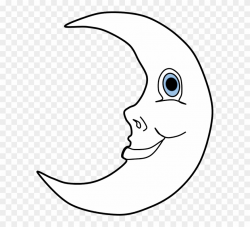 Smiling Moon Clipart - Line Art - Png Download (#20295 ...