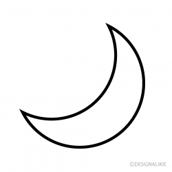 Free Black and White Moon Symbol Image｜Illustoon