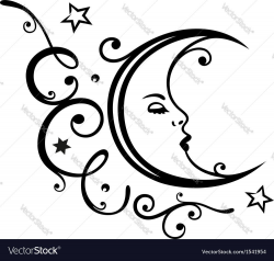 Image result for sleeping moon clip art black and white ...