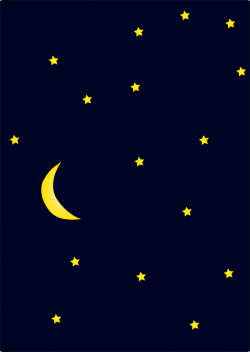 Free Clipart: Moon in dark night sky full of stars | Machovka