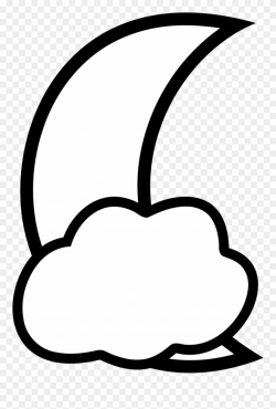 Free Cloud Covered Moon Outline - Black And White Clip Art Moon ...