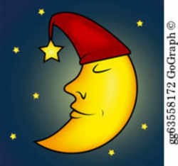 Sleeping Moon Clip Art - Royalty Free - GoGraph