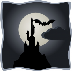 Spooky Castle In Full Moon clip art Free vector in Open office ...