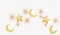 Moon Stars Star Crown Aesthetic Splash Tumblr Yellow - Star ...