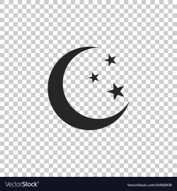 Moon and stars icon on transparent background