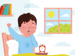 Little child boy waking up in the morning - Download Free ...