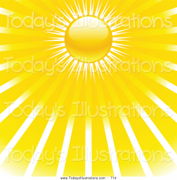 Clipart of a Bright Morning Sky with a Yellow Sun and Rays ...