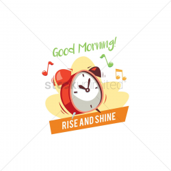 Alarm clock with good morning text Vector Image - 1803167 ...