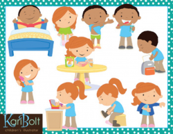 Before and After School (Morning and Afternoon Routine) Clip Art Bundle