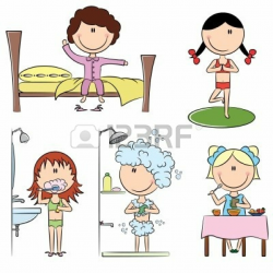routine : Daily Morning Girls | Clipart Panda - Free Clipart ...