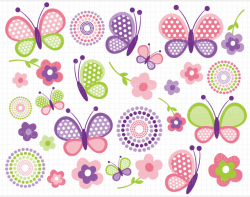 Butterfly clip art pink butterflies mothers day clipart image #1592