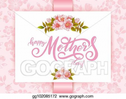 EPS Vector - Elegant card with happy mothers day lettering ...