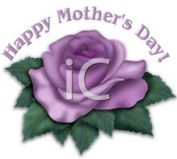 A Purple Happy Mother\'s Day Rose - Royalty Free Clipart Picture