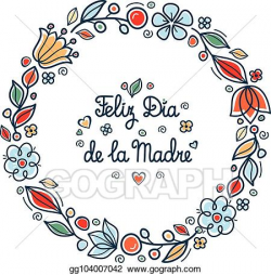 Vector Stock - Happy mother\'s day greeting card in spain. Stock Clip ...