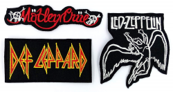 Set_ROCK012 - Def Leppard Patch, Motley Crue Patch and Led Zeppelin Patch,  3 Pcs Heavy Metal Patches, Applique Embroidered Patches - Rock Band Iron on  ...