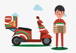 Ride A Motorcycle Courier Delivery Pizza, Motorcycle Clipart ...