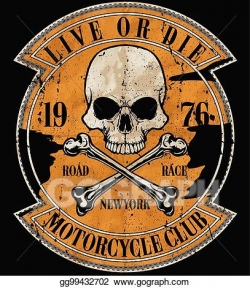 EPS Vector - Motorcycle racing typography graphics and poster. skull ...