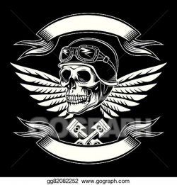 Vector Clipart - Motor skull vector graphic. motorcycle vintage ...