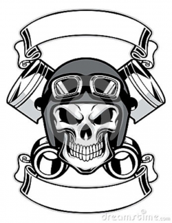 Skull Wearing Retro Motorbike Helmet Tattoo Design Photo - 1 | cars ...