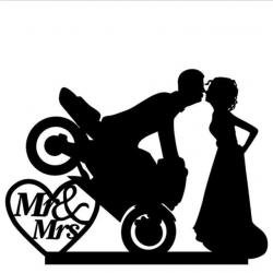 Bride&Groom Custom Cool Motorcycle Wedding Cake Topper, Anniversary Cake  Design, Cake Toppers Wedding Decoration Party Gift