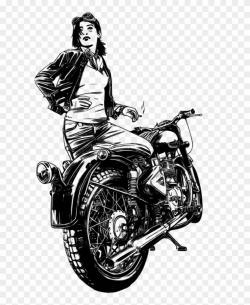 Clipart Bike Moto - Woman On A Motorbike, HD Png Download - 707x1000 ...