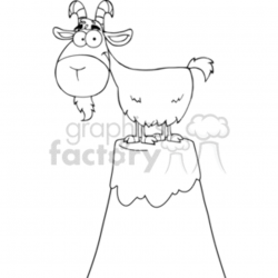 black and white outline of a mountain goat clipart. Royalty-free clipart #  383336