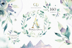 A Mountain Summer Watercolor Set ~ Illustrations ~ Creative Market