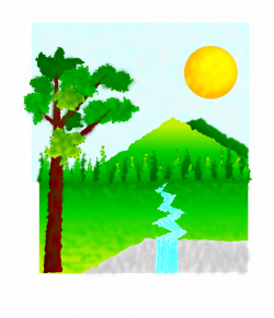 Sun Mountain Water Green Trees Png Image - Nature Clipart Free PNG ...