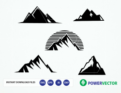 Mountain SVG File. Mountain vector. Mountain clipart. Mountain digital  clipart for silhouette cameo, cricut- files digital download