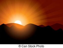 Sunset in the mountains Clipart Vector Graphics. 878 Sunset ...