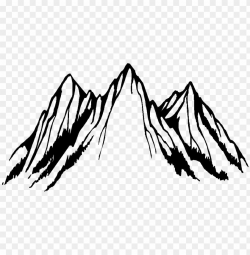 mountain clip art black and white PNG image with transparent ...