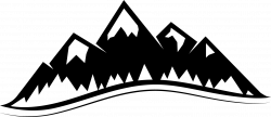 HD Mountain Vector Drawing - Mountains Clipart Black And ...