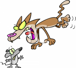 Clip Art Picture Of A Cartoon Cat Scared Of A Mouse - AnimalClipart.net