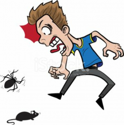 Guy Scared of Mouse and Spider premium clipart - ClipartLogo.com