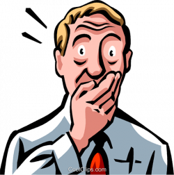Shocked man with his hand over his mouth Royalty Free Vector Clip ...