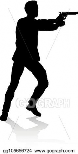 Vector Illustration - Action movie shoot out person ...