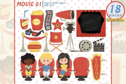 MOVIE clipart, Cinema clip art, Movie party