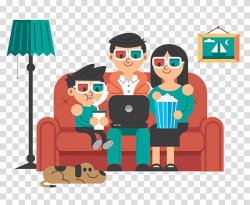 Behance Flat design Illustration, Family movie transparent ...